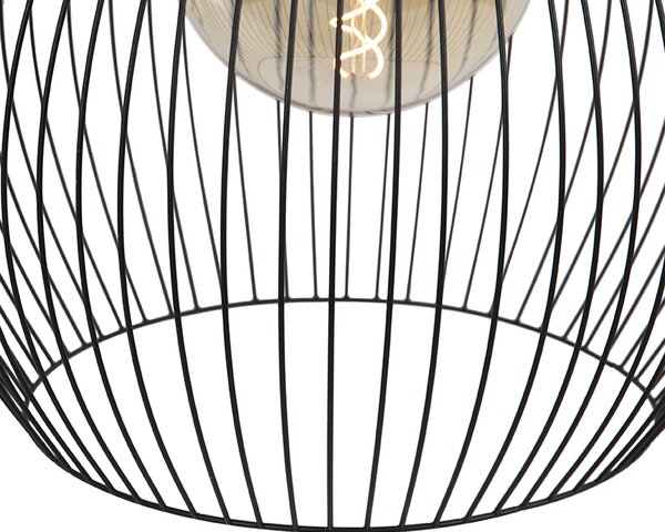 Designerska okrągła lampa wisząca czarna 50 cm - Dos