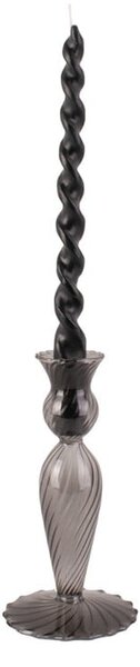 Szary szklany świecznik PT LIVING Swirl, wys. 17 cm