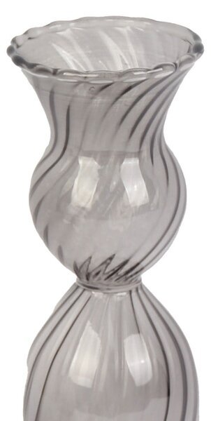 Szary szklany świecznik PT LIVING Swirl, wys. 17 cm