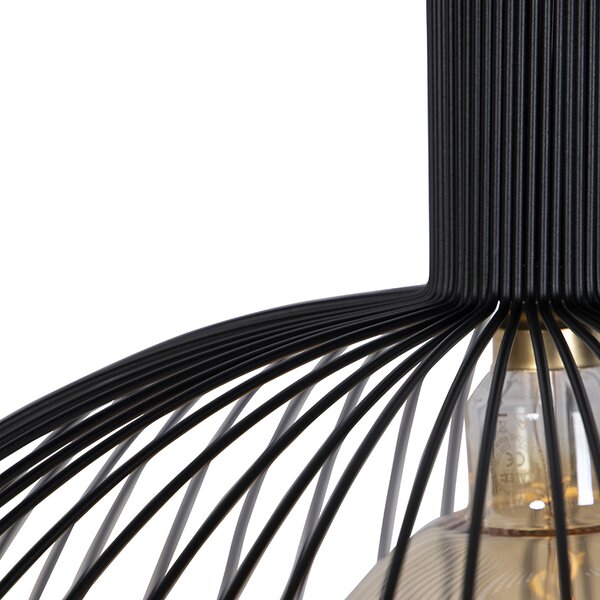 Designerska lampa wisząca okrągła czarna 70 cm - Dos