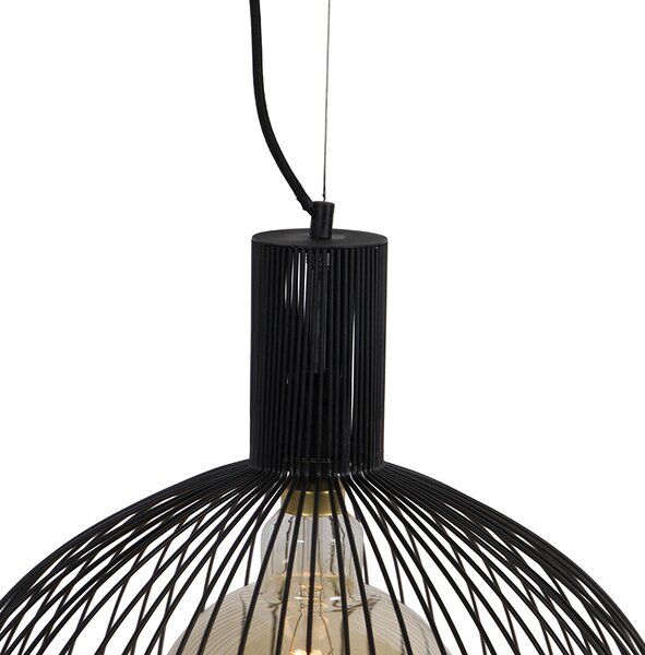 Designerska okrągła lampa wisząca czarna 50 cm - Dos