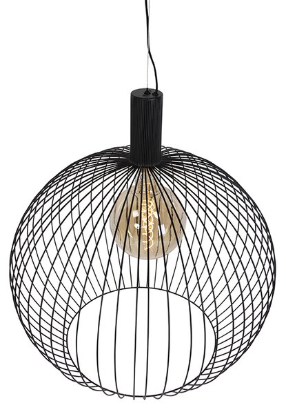 Designerska lampa wisząca okrągła czarna 70 cm - Dos