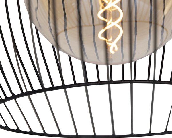 Designerska okrągła lampa wisząca czarna 40 cm - Dos