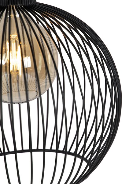 Designerska okrągła lampa wisząca czarna 30 cm - Dos
