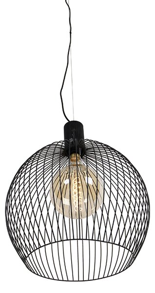 Designerska okrągła lampa wisząca czarna 50 cm - Dos