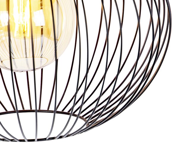 Designerska lampa wisząca czarna - Wire Bake