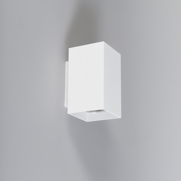 Nowoczesna lampa ścienna biała kwadratowa 2-światłowa - Sandy
