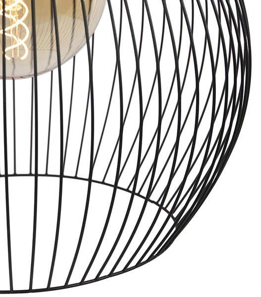 Designerska okrągła lampa wisząca czarna 50 cm - Dos