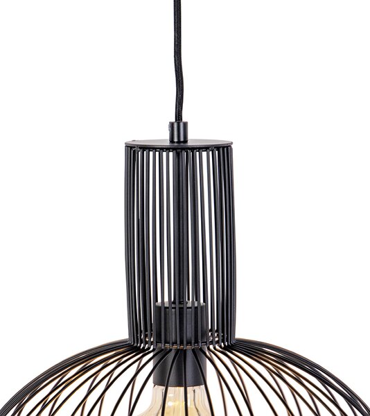 Designerska lampa wisząca czarna - Wire Bake