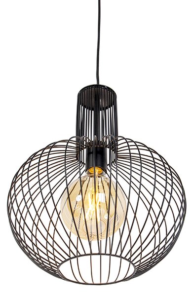 Designerska lampa wisząca czarna - Wire Bake