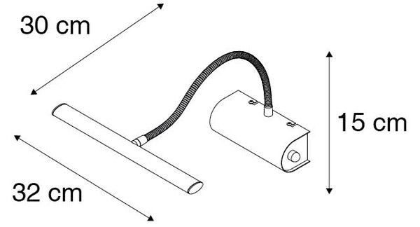 Designerska lampa ścienna czarna 32 cm z wbudowanym LED i ściemniaczem - Tableau