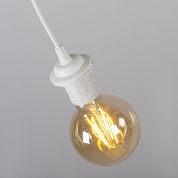 Nowoczesna lampa wisząca biała z czarnym kloszem 45 cm - Pendant