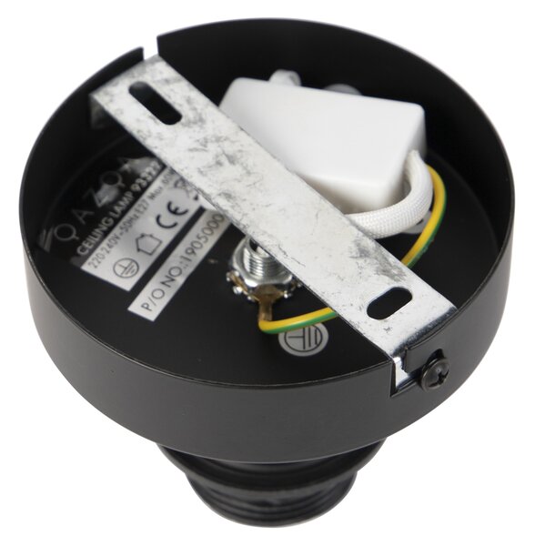 Czarna matowa lampa sufitowa z białym kloszem 45 cm - Combi
