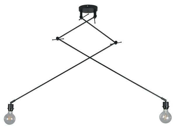 Lampa wisząca regulowana czarna bez klosza - Blitz II