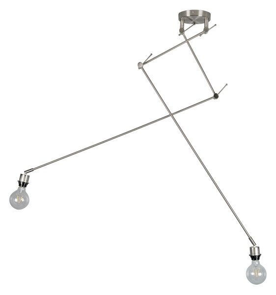Lampa wisząca regulowana stal bez klosza - Blitz II