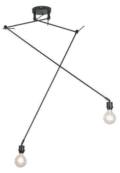 Lampa wisząca regulowana czarna bez klosza - Blitz II