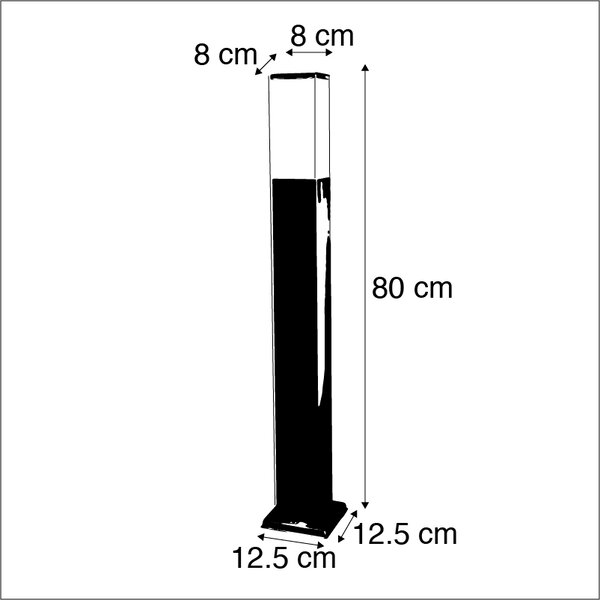 Lampa zewnętrzna antracytowa 80cm IP44 - Malios z kolcem do ziemi i wpustem kablowym