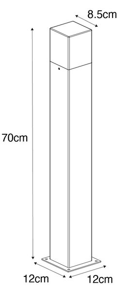 Lampa zewnętrzna 70 cm rdzawo-brązowa z kolcem gruntowym i przepustnicą kablową - Denmark