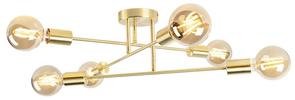Inteligentna lampa sufitowa art deco mosiądz w tym 6 żarówek WiFi G95 - Sydney