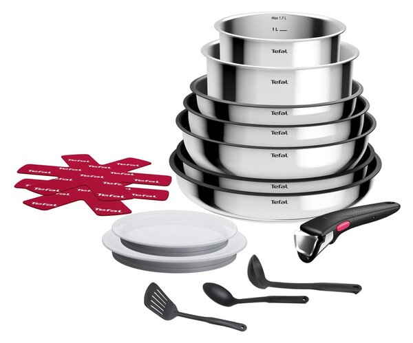 Zestaw garnków aluminiowych 15 szt. INGENIO Cook Eat L881SF04 – Tefal