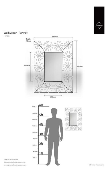 Lustro ścienne 56x70 cm Floret – Premier Housewares
