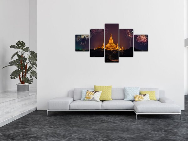 Obraz fajerwerków w Azji (125x70 cm)
