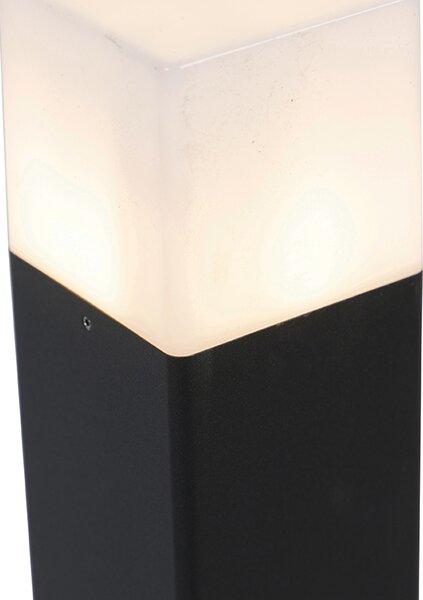 Stojąca lampa zewnętrzna czarna z opalizującym białym kloszem 70 cm - Denmark