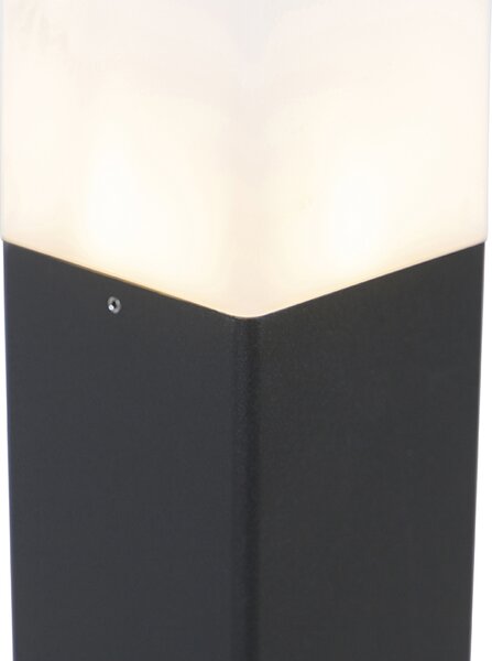 Stojąca lampa zewnętrzna czarna z opalem białym kloszem 50 cm - Denmark