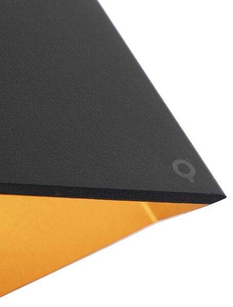 Designerska lampa ścienna czarna ze złotem - Fold