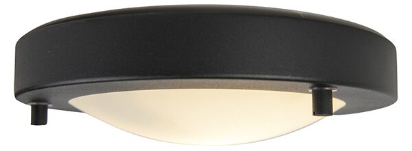 Nowoczesna lampa sufitowa czarna 18 cm IP44 - Yuma