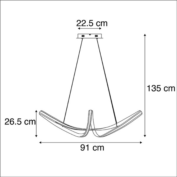 Designerska lampa wisząca stalowa ściemnialna w komplecie z LED - Viola Due