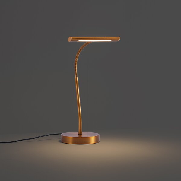 Lampa stołowa Art Deco brązowa z LED - Tableau
