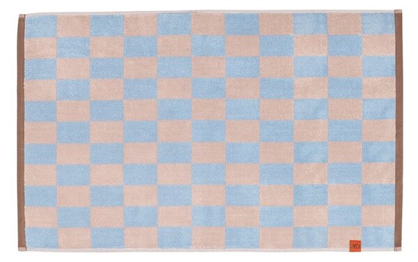 Niebiesko-różowy dywanik łazienkowy z bio bawełny 50x80 cm Retro – Mette Ditmer Denmark
