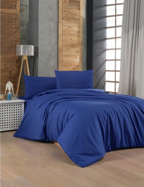 Ciemnoniebieska bawełniana pościel dwuosobowa 200x200 cm – Mijolnir