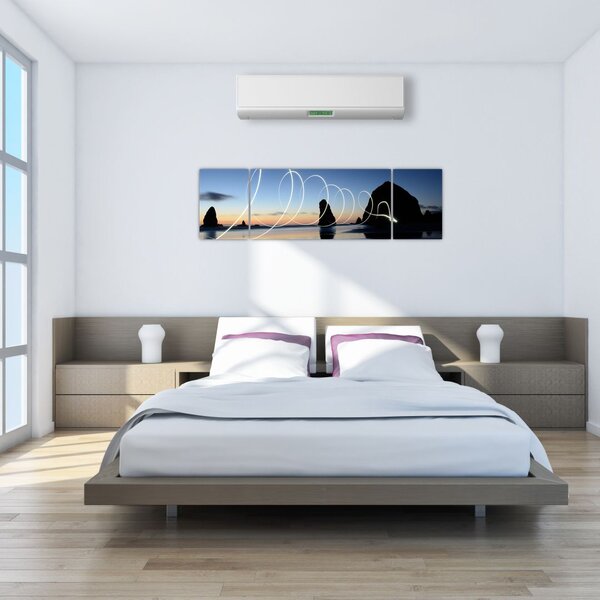 Obraz - plaża o zachodzie słońca (170x50 cm)