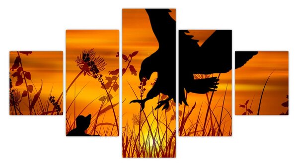 Obraz sylwetki drapieżnika (125x70 cm)