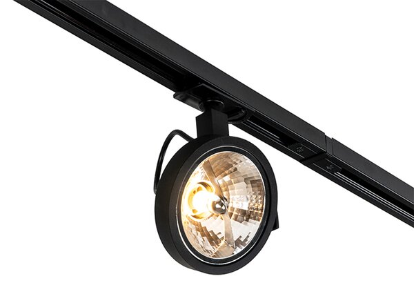 Nowoczesny system oświetlenia szynowego z 5 reflektorami czarny 1-fazowy - Iconic Go