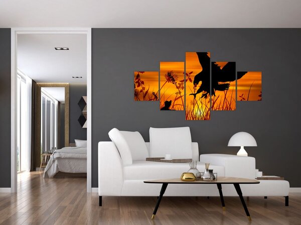 Obraz sylwetki drapieżnika (125x70 cm)