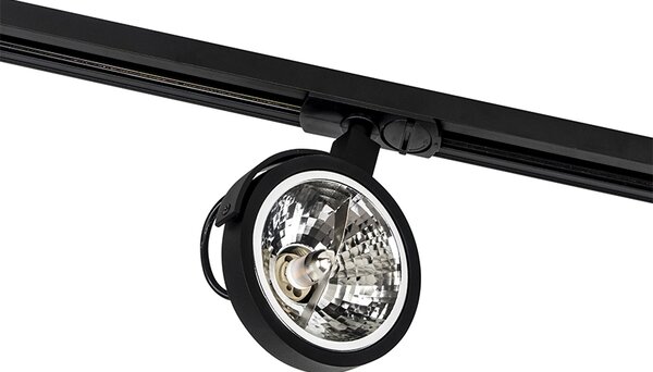 Nowoczesny system oświetlenia szynowego z 5 reflektorami czarny 1-fazowy - Iconic Go