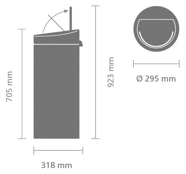 Beżowy stalowy kosz na śmieci otwierany na dotyk 30 l Touch Bin – Brabantia