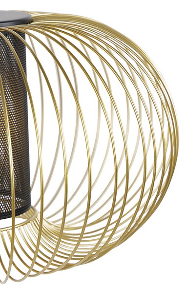 Designerska lampa wisząca złota z czarnym 50 cm - Marnie