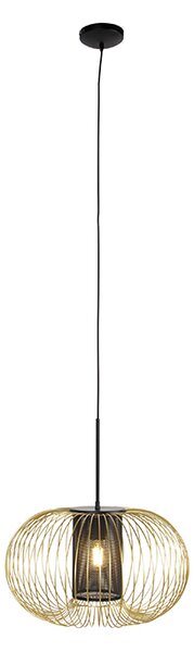 Designerska lampa wisząca złota z czarnym 50 cm - Marnie