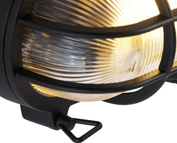 Industrialna lampa ścienna i sufitowa czarna owalna IP44 - Noutica