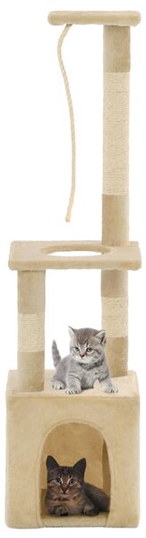 Drapak dla kota ze słupkami sizalowymi, 109 cm, beżowy