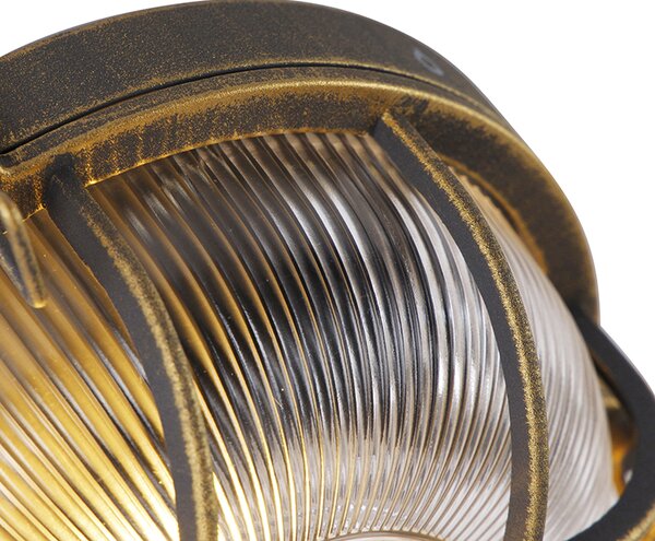 Lampa ścienna i sufitowa złota/mosiężna okrągła IP44 - Noutica