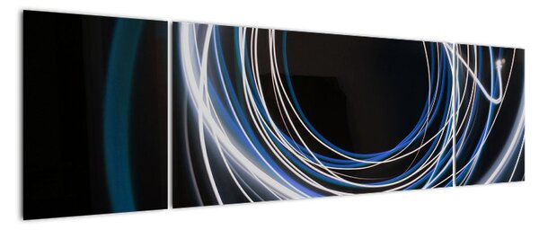 Obraz niebieskich linii (170x50 cm)