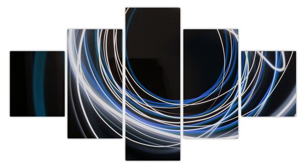 Obraz niebieskich linii (125x70 cm)