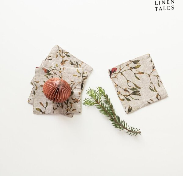 Naturalne podkładki zestaw 4 szt. ze świątecznym motywem – Linen Tales