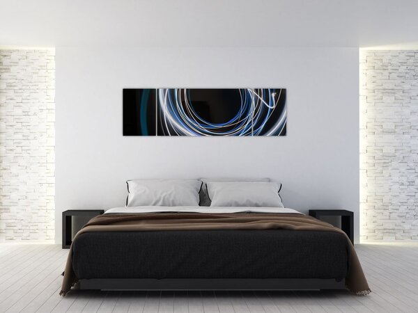Obraz niebieskich linii (170x50 cm)