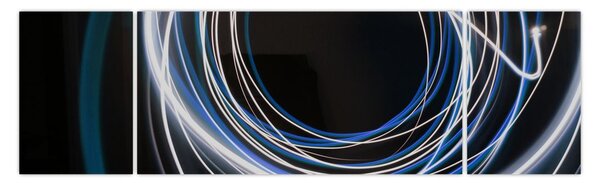 Obraz niebieskich linii (170x50 cm)